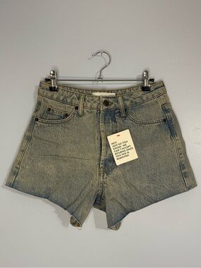 Topshop Washed Blue Denim Cutoff Shorts